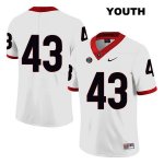 Youth Georgia Bulldogs NCAA #43 Chase Harof Nike Stitched White Legend Authentic No Name College Football Jersey HZR1654WE